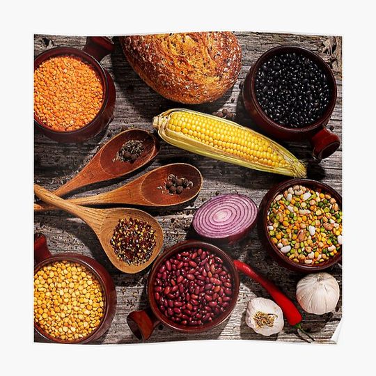 Discover Soup Bowls Lentils Premium Matte Vertical Poster