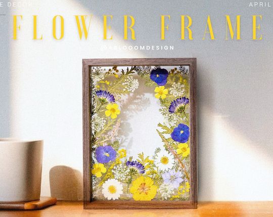 Discover Pressed flower frame, dried flowers frame, gift for mom
