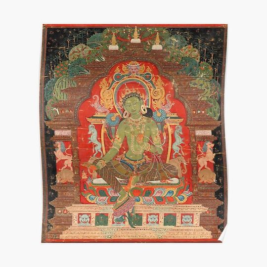 Discover Green Tara 13th Century Tibetan Premium Matte Vertical Poster