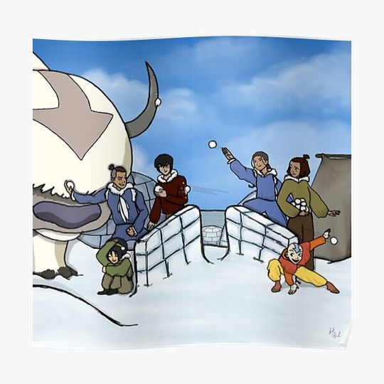 Discover Gaang snowball fight Premium Matte Vertical Poster