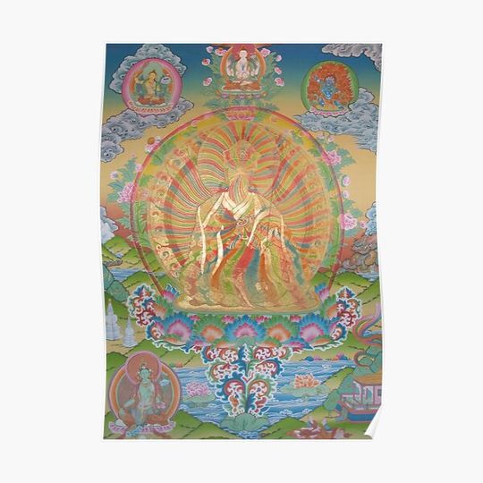 Discover Dzogchen Rainbow Body Thangka Premium Matte Vertical Poster