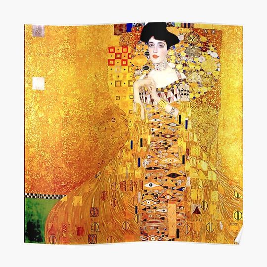 Discover Portrait of Adele Bloch-Bauer I ( The Lady in Gold or The Woman in Gold).Painted by Gustav Klimt, Premium Matte Vertical Poster