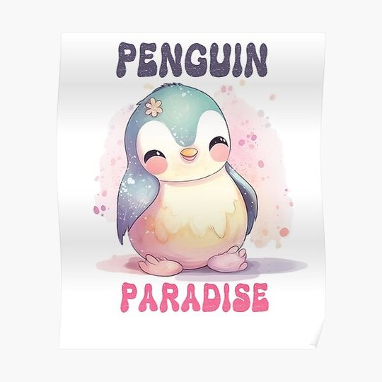 Discover Cute Penguin Illustrations for Penguin Lovers Premium Matte Vertical Poster