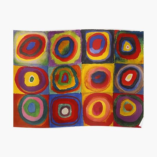 Discover Squares with Concentric Circles (1913) - Wassily Kandinsky Premium Matte Vertical Poster