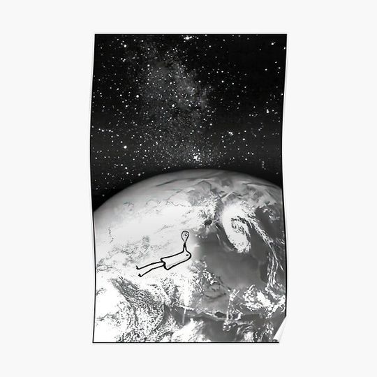 Discover Punpun Floating in Space Premium Matte Vertical Poster