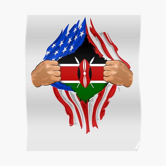 Discover Kenyan Blood Inside Me Design | Kenya Flag Gift Premium Matte Vertical Poster