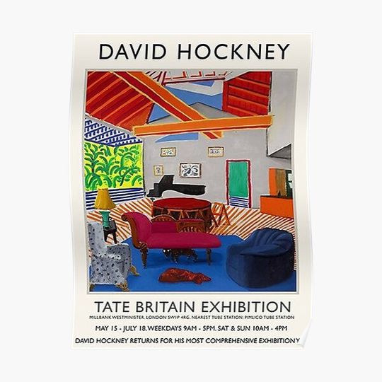 Discover David Hockney - Tate Britain Exhibition Premium Matte Vertical Poster