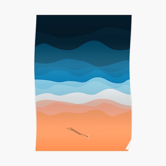 Discover The Lone Surfer | Aerial Premium Matte Vertical Poster