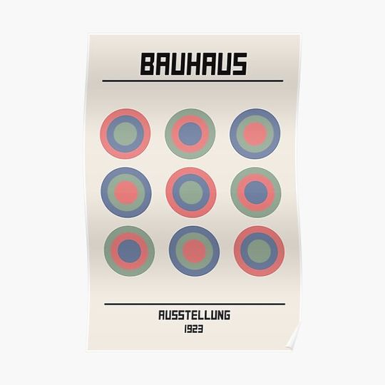 Discover Bauhaus Exhibition Art - 3 Colors 4 Vertical Poster