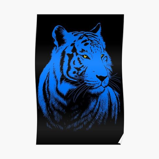 Discover Blue Tiger Premium Matte Vertical Poster