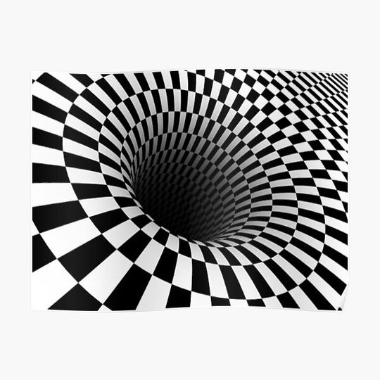 Discover black and white optical illusion Premium Matte Vertical Poster