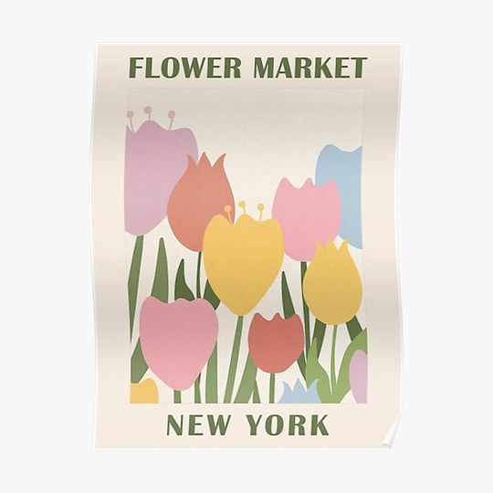 Discover New York Flower Market Premium Matte Vertical Poster