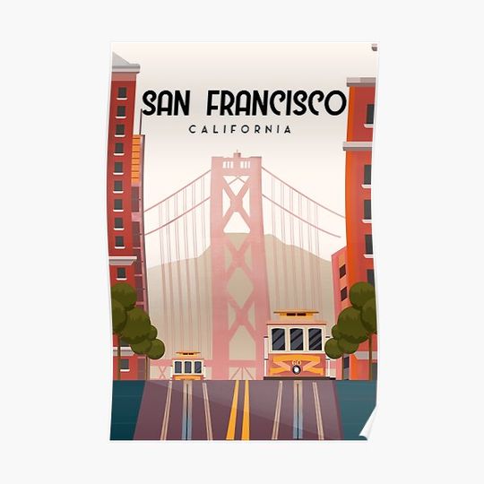 Discover san francisco bridge Golden Gate Premium Matte Vertical Poster