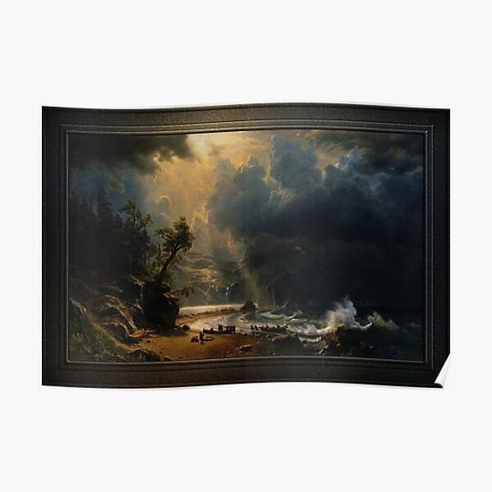 Discover Puget Sound on the Pacific Coast by Albert Bierstadt Premium Matte Vertical Poster