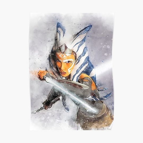 Discover Ahsoka Tano watercolor Premium Matte Vertical Poster