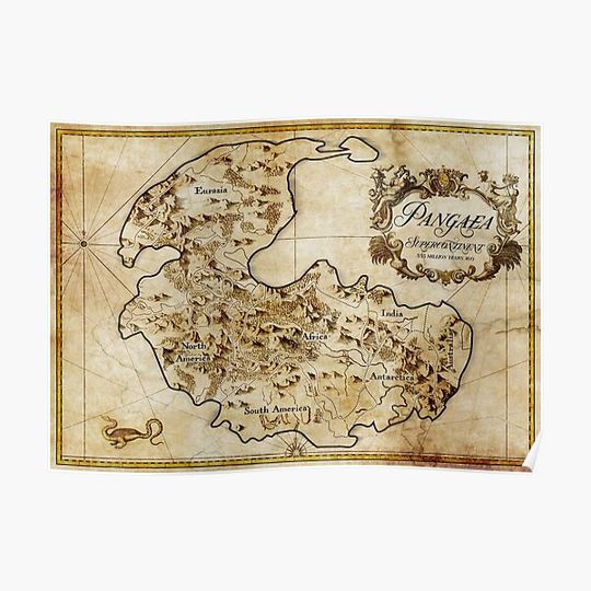 Discover Pangaea Map Premium Matte Vertical Poster
