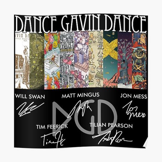 Discover Dance Gavin Dance Will Swan Matt Mingus Jon Mess, Graphic Trending Unisex Youth Premium Matte Vertical Poster