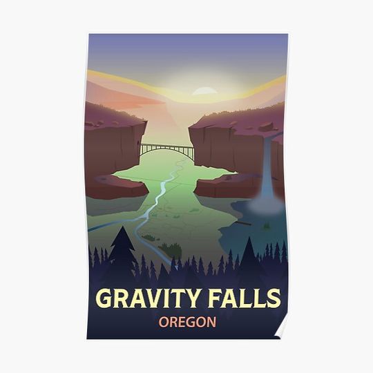Discover Gravity Falls Destination Art Premium Matte Vertical Poster