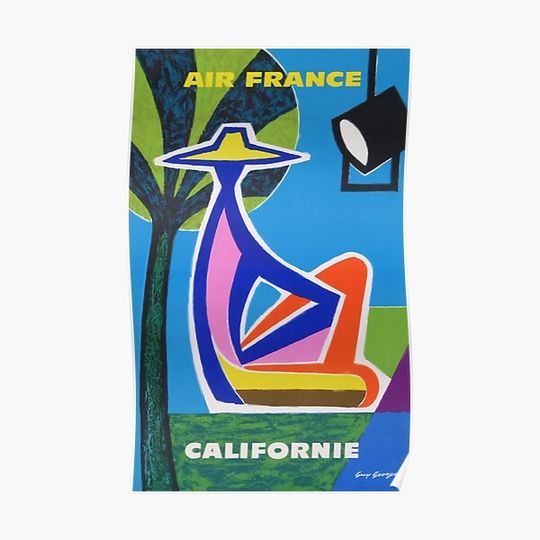 Discover Air France California Premium Matte Vertical Poster