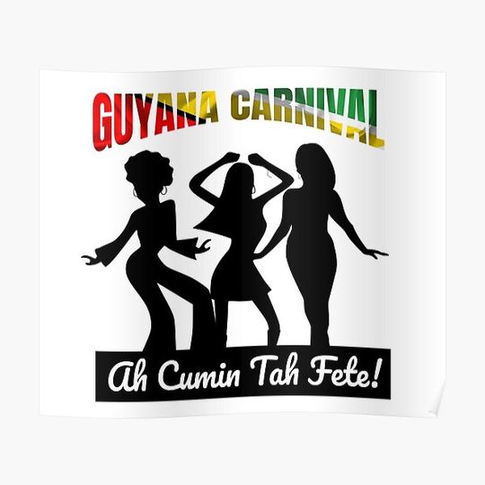 Discover Guyana Carnival Time to Fete Premium Matte Vertical Poster