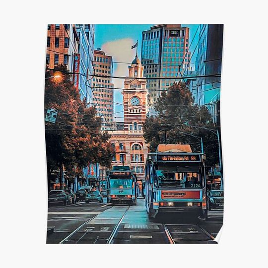 Discover Melbourne Streets Premium Matte Vertical Poster