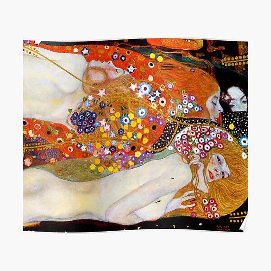 Discover Gustav Klimt Water Serpents II [Detail] Premium Matte Vertical Poster