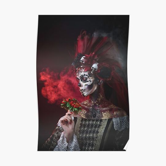 Discover Santa Muerte Face Art Premium Matte Vertical Poster