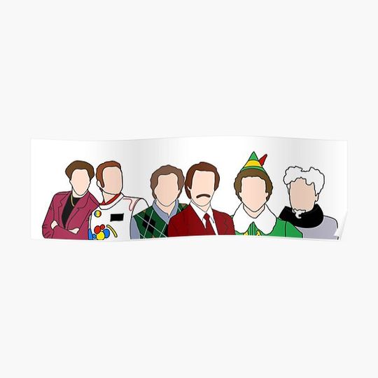 Discover will ferrell characters Premium Matte Vertical Poster