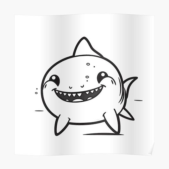 Discover Cute Smiling Shark Premium Matte Vertical Poster