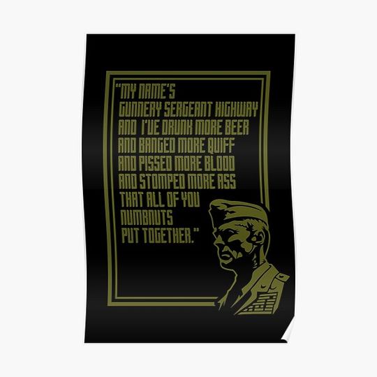 Discover Heartbreak Ridge - Gunnery Sergeant Thomas Highway Premium Matte Vertical Poster