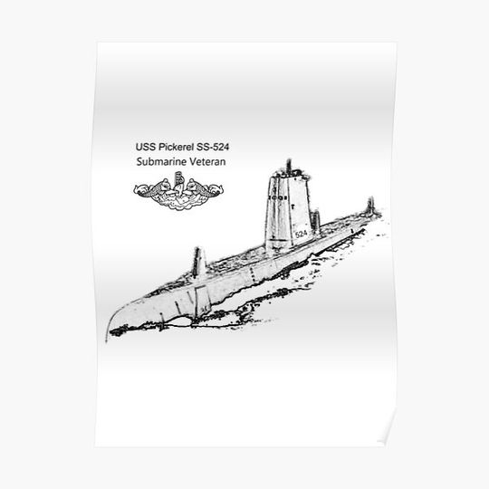 Discover USS Pickerel SS-524 Premium Matte Vertical Poster