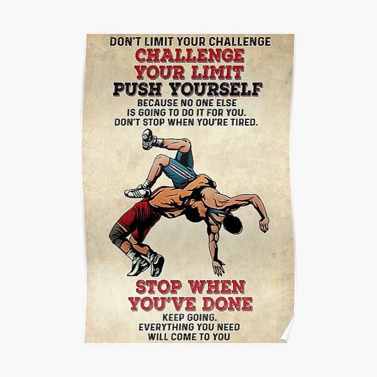 Discover Wrestling - Don't Limit Your Challenge Premium Matte Vertical Poster