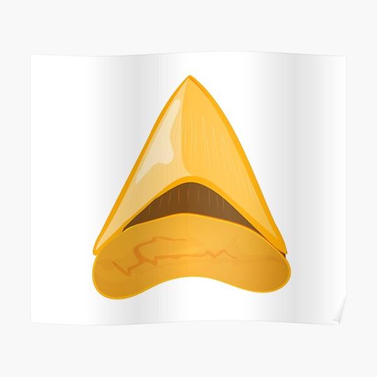 Discover Gold Megalodon Tooth (Gold Prehistoric Shark Tooth) Premium Matte Vertical Poster