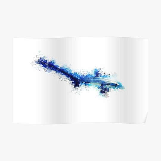 Discover Thresher Shark watercolor Premium Matte Vertical Poster