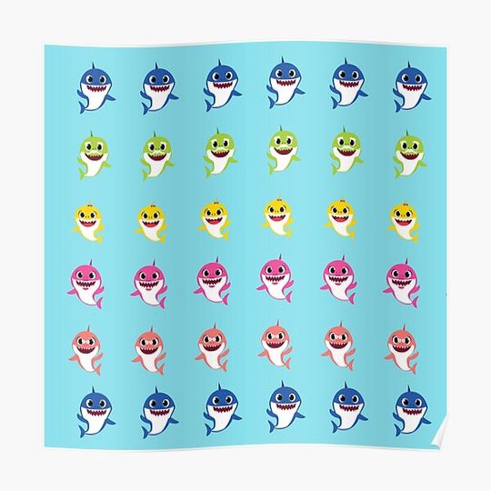 Discover all baby shark Premium Matte Vertical Poster