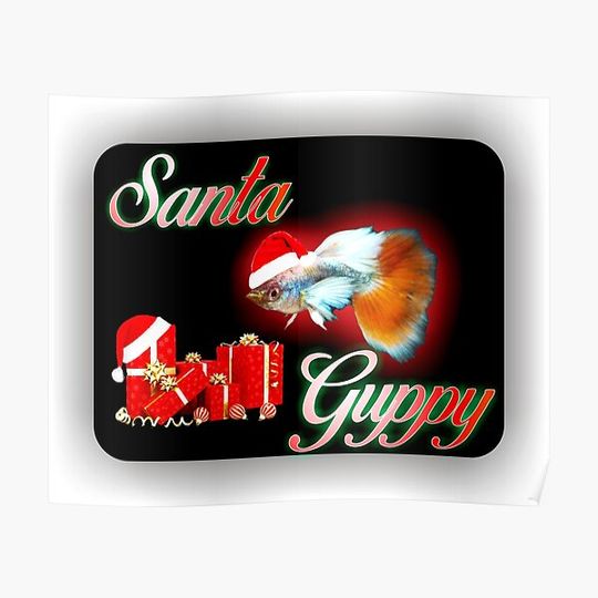 Discover Santa Guppy Premium Matte Vertical Poster