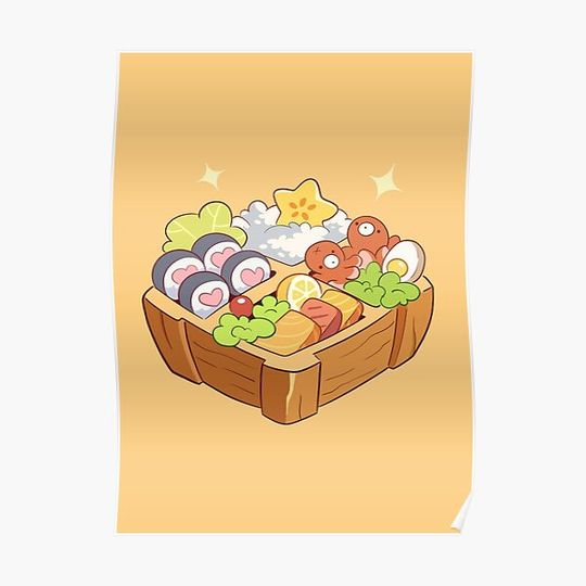 Discover Sushi Poke Bowl Premium Matte Vertical Poster