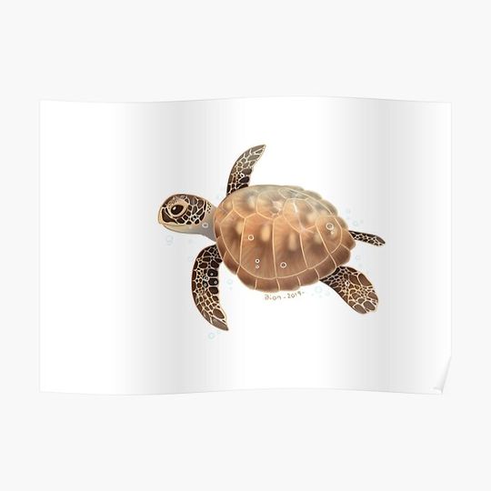 Discover Green turtle Premium Matte Vertical Poster
