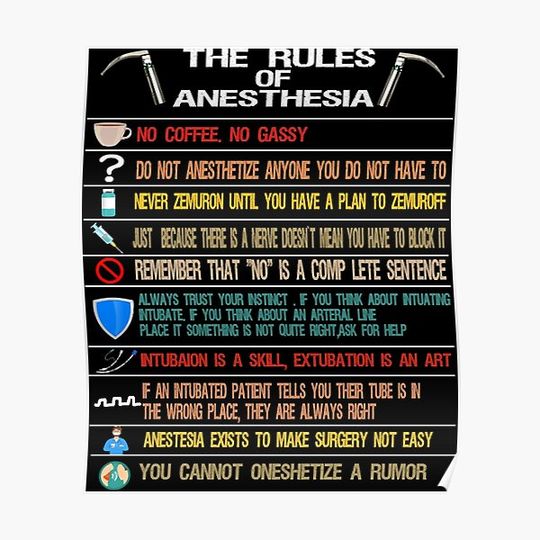 Discover The Rules of Anesthesia Premium Matte Vertical Poster