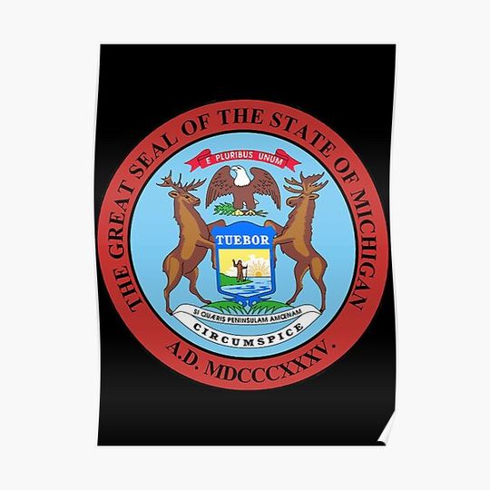 Discover Seal of Michigan Premium Matte Vertical Poster