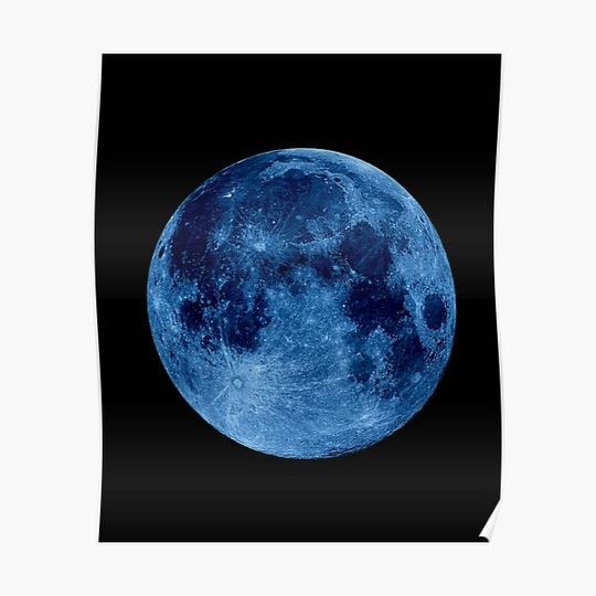 Discover Solar System, Full Bl Moon in space Premium Matte Vertical Poster