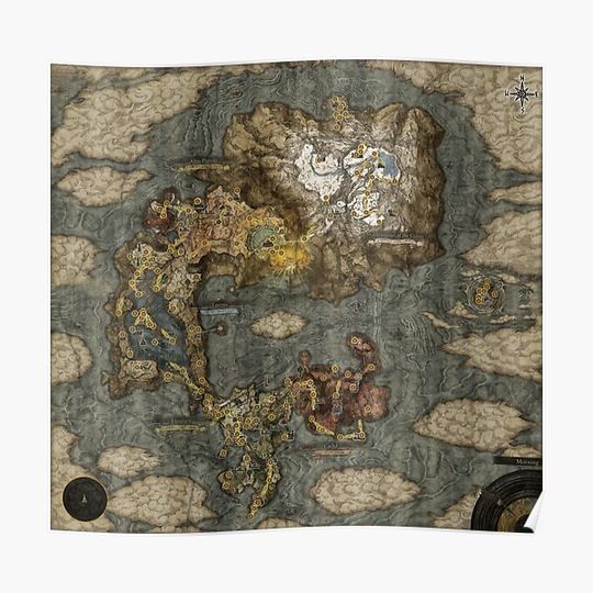Discover Elden Ring map Original Hi-res Poster