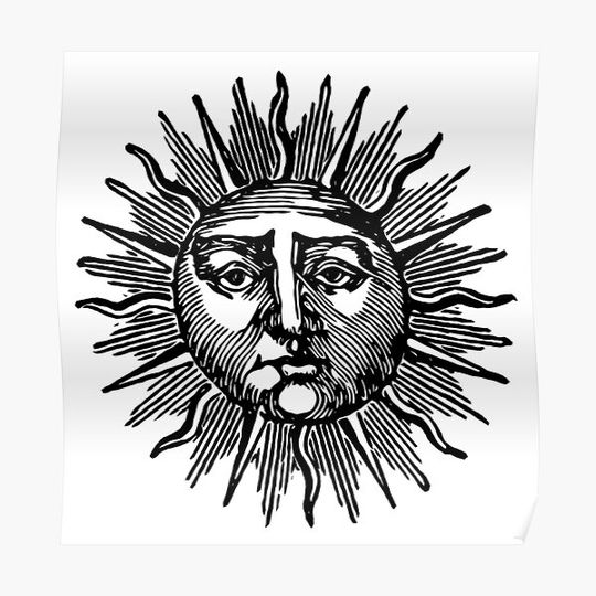 Discover Medieval sun etching Premium Matte Vertical Poster