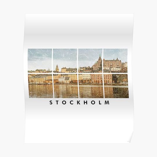Discover Stockholm Sweden vintage Premium Matte Vertical Poster