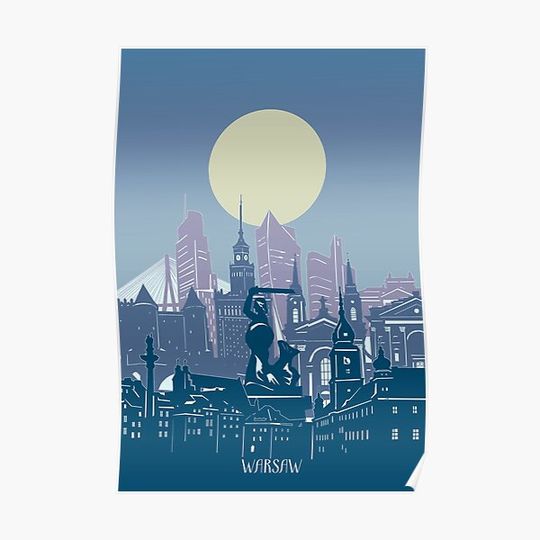 Discover warsaw skyline Premium Matte Vertical Poster