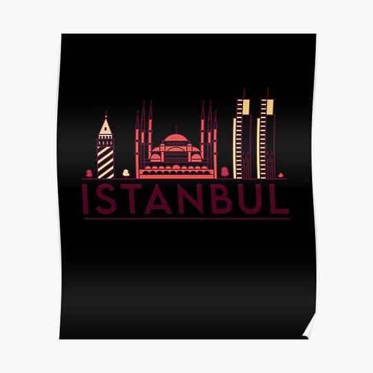 Discover Istanbul cityscape Premium Matte Vertical Poster