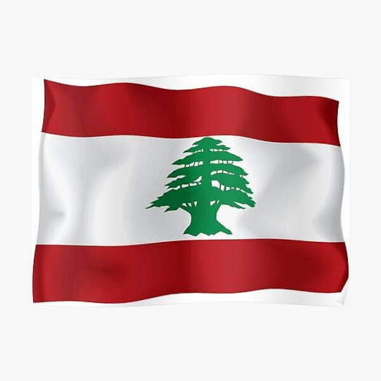 Discover 3D Animated Waving Flag of Lebanon Premium Matte Vertical Poster