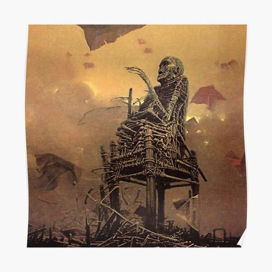 Discover Untitled (Skeleton Chair), by Zdzisław Beksiński Premium Matte Vertical Poster