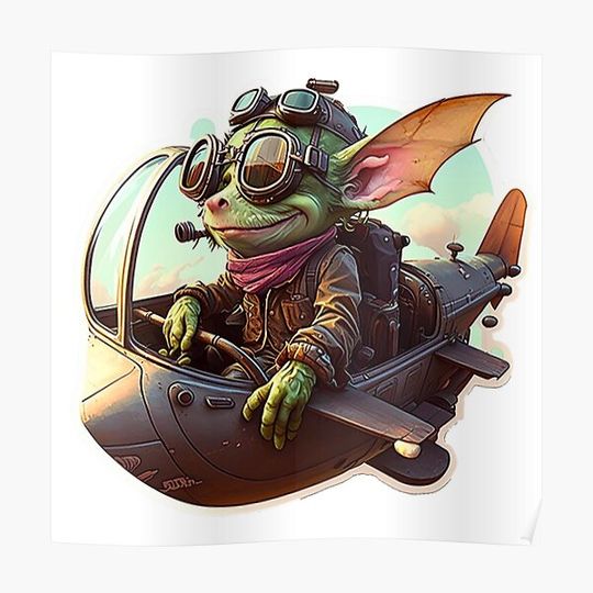 Discover Goblin pilot Premium Matte Vertical Poster
