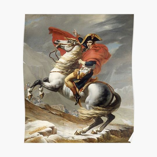 Discover Napoleon Crossing the Alps by Jacques-Louis David Premium Matte Vertical Poster